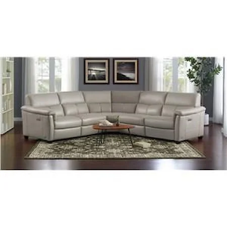 Five Piece Power Reclining Sectional Sofa with Power Headrests and USB Charging Ports